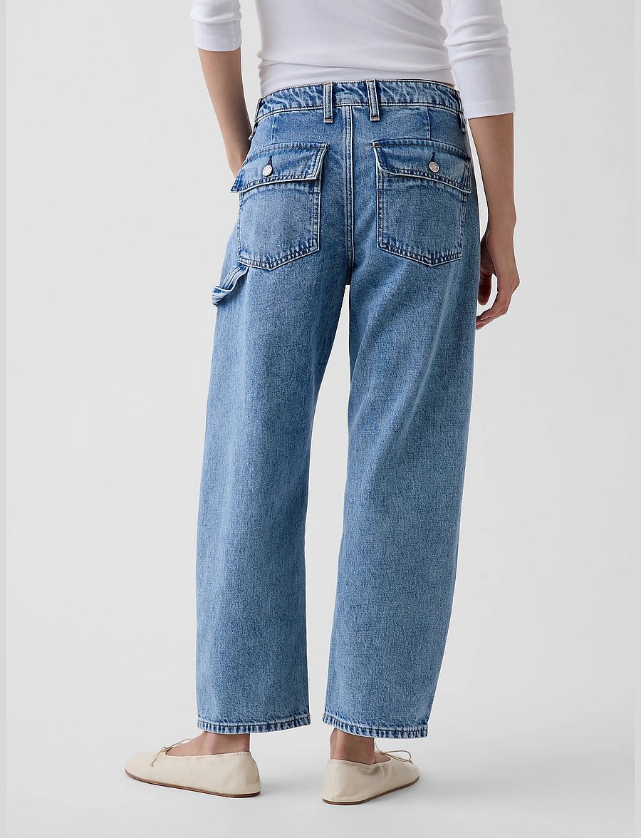 GAP - Mid-Rise Barrel Utility Jeans from the GAP collection - barrel jeans - light wash - 4