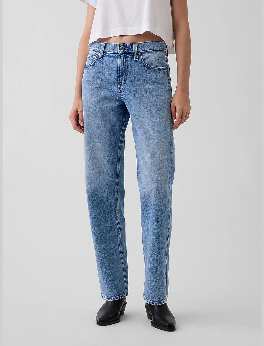 GAP - Mid Rise Straight Taper Jeans - tapered jeans - light wash - 2