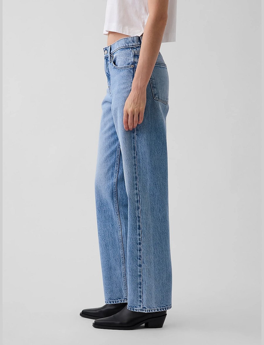 GAP - Mid Rise Straight Taper Jeans - tapered jeans - light wash - 3