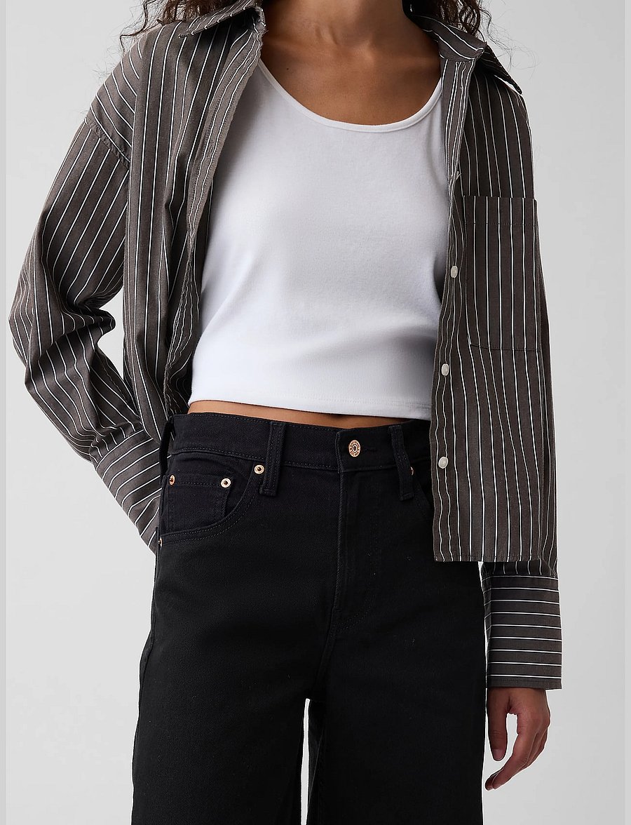 GAP - High-Rise Stride Jeans from the GAP collection - hosen mit weitem bein - absolute black - 5