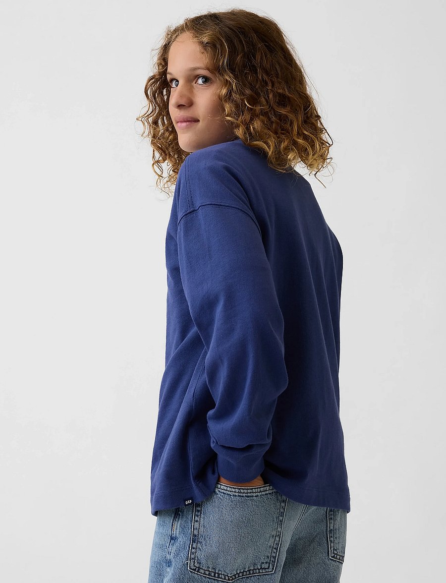 GAP - Kids Heavyweight Oversized T-Shirt from the GAP collection - langärmelig - dutch blue - 0