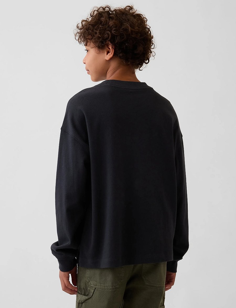 GAP - Kids Heavyweight Oversized T-Shirt from the GAP collection - langärmelig - moonless night - 2