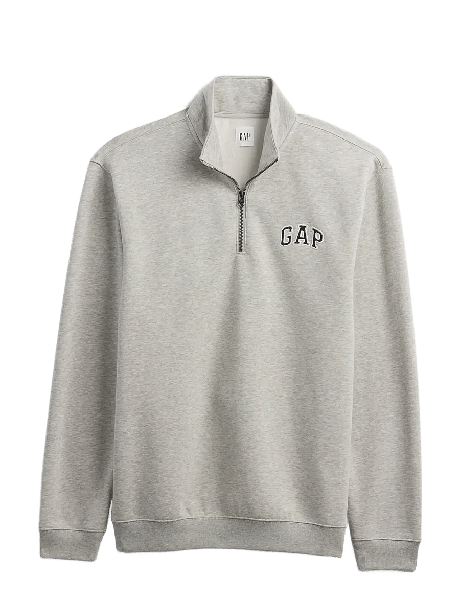 GAP - Relaxed Gap Logo Quarter-Zip Sweatshirt - light heather grey b08 - 1