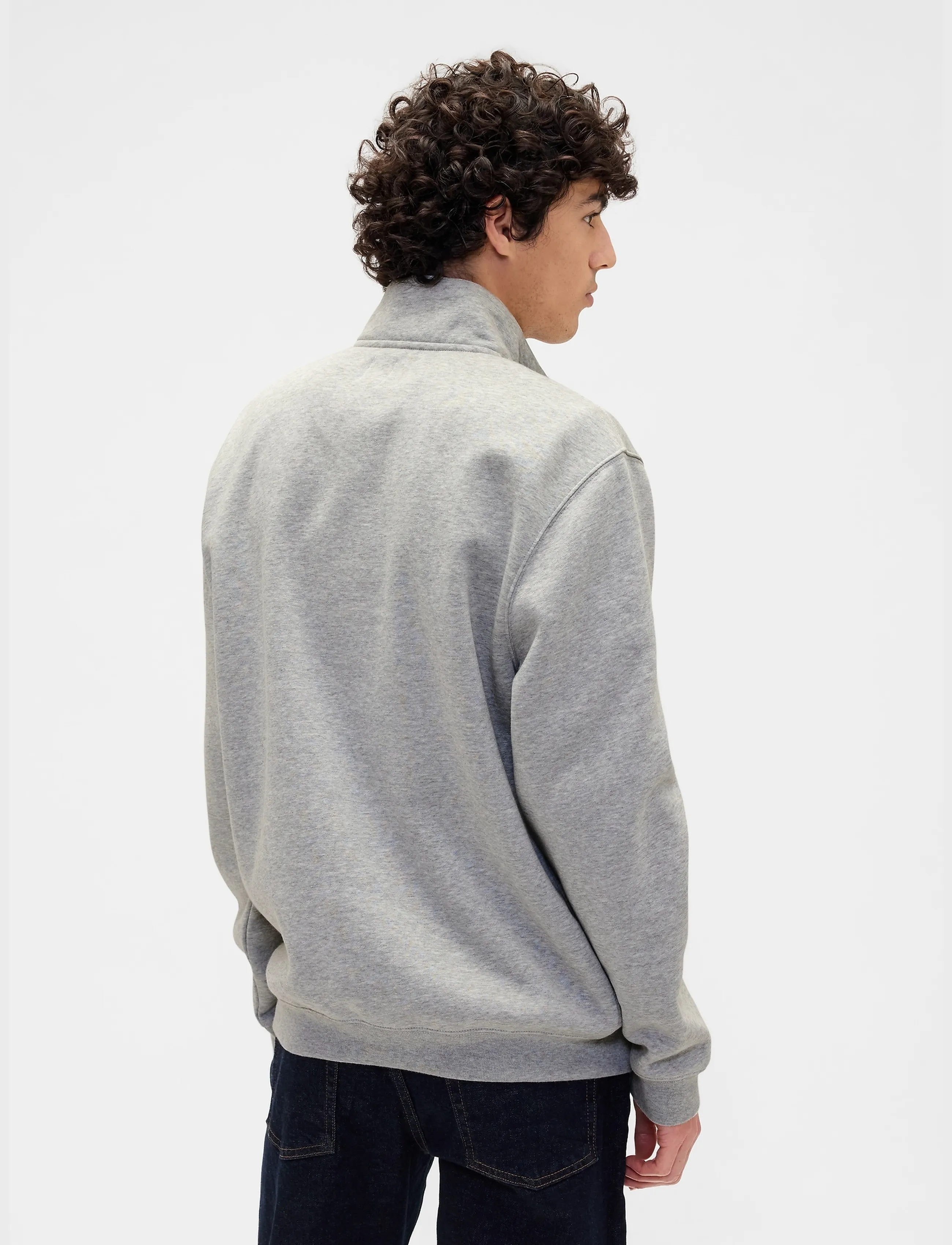 GAP - Relaxed Gap Logo Quarter-Zip Sweatshirt - light heather grey b08 - 2