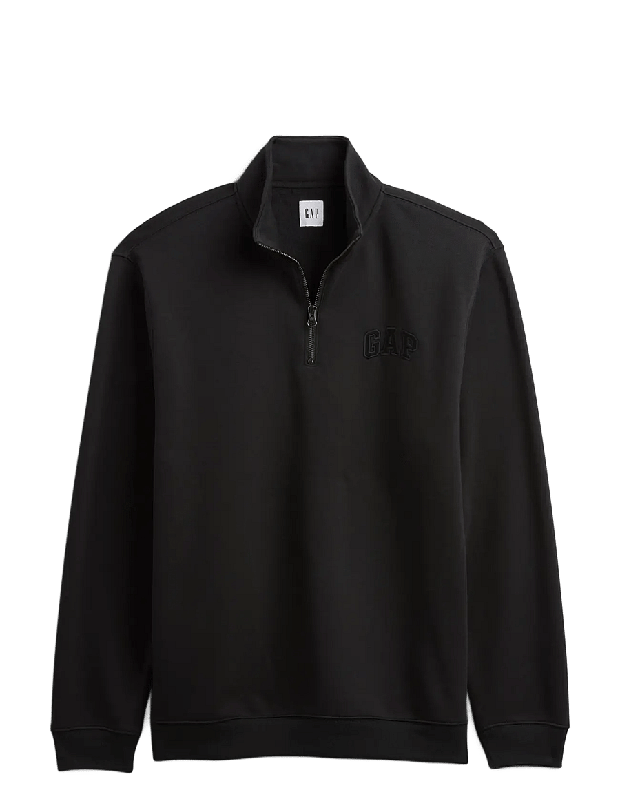 GAP - Relaxed Gap Logo Quarter-Zip Sweatshirt - moonless night - 1