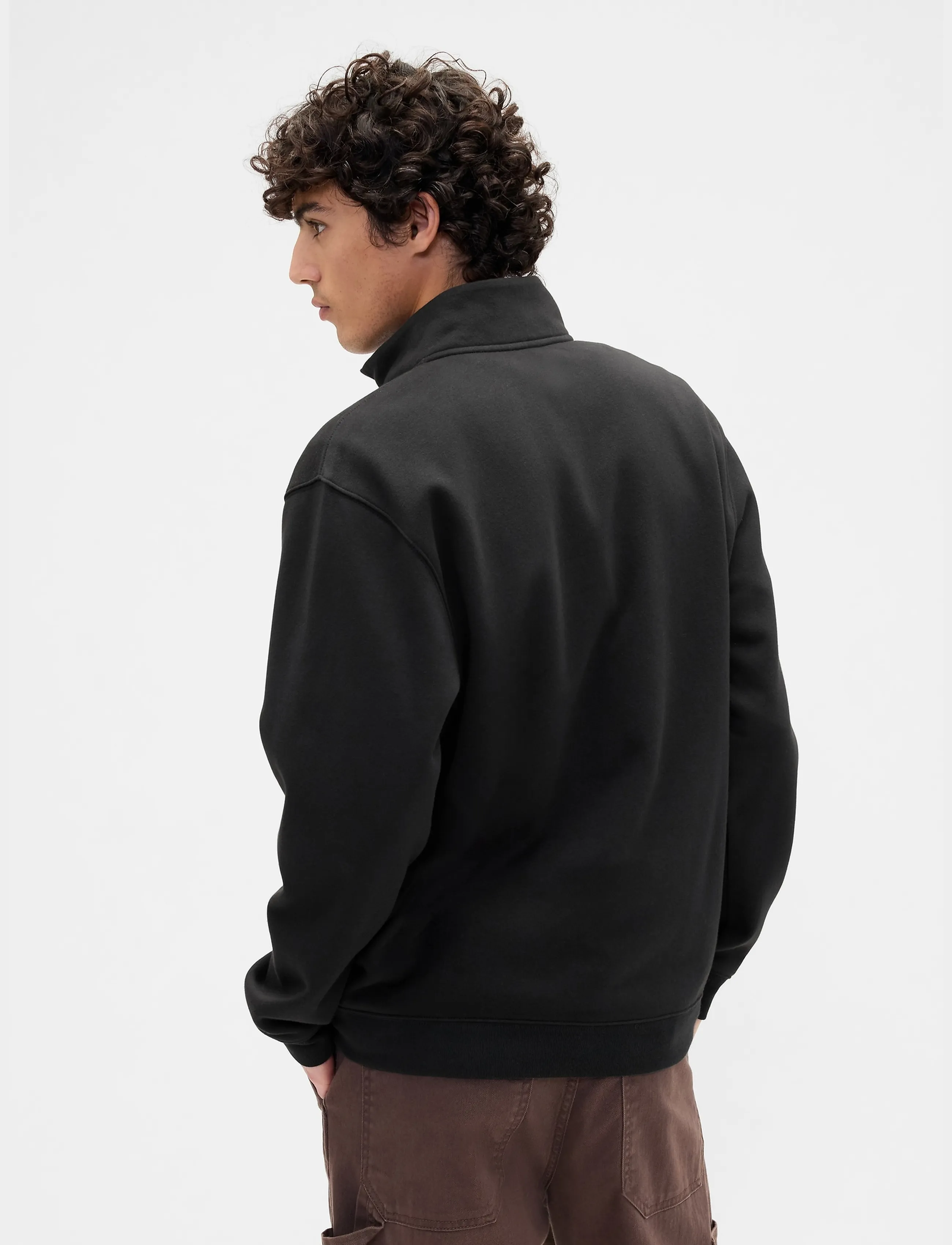GAP - Relaxed Gap Logo Quarter-Zip Sweatshirt - moonless night - 2