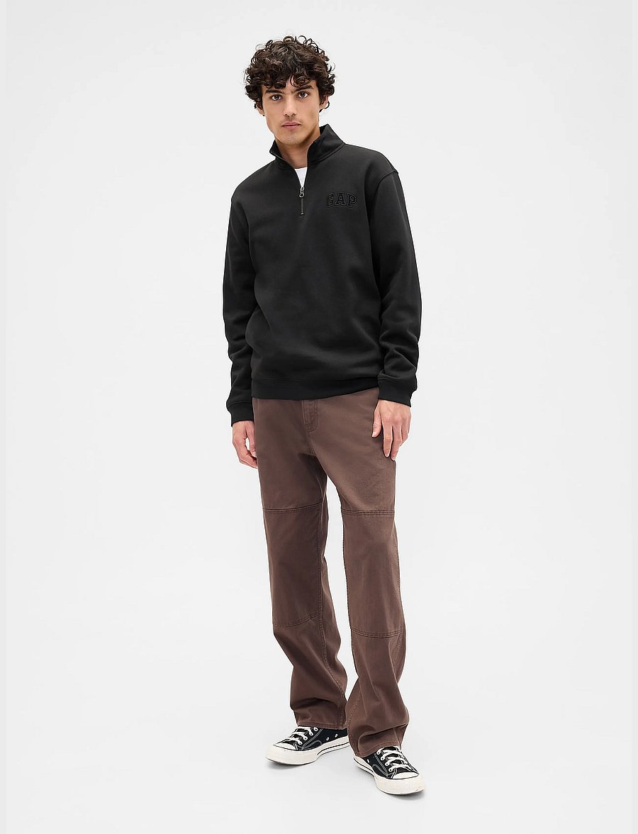 GAP - Relaxed Gap Logo Quarter-Zip Sweatshirt - moonless night - 3