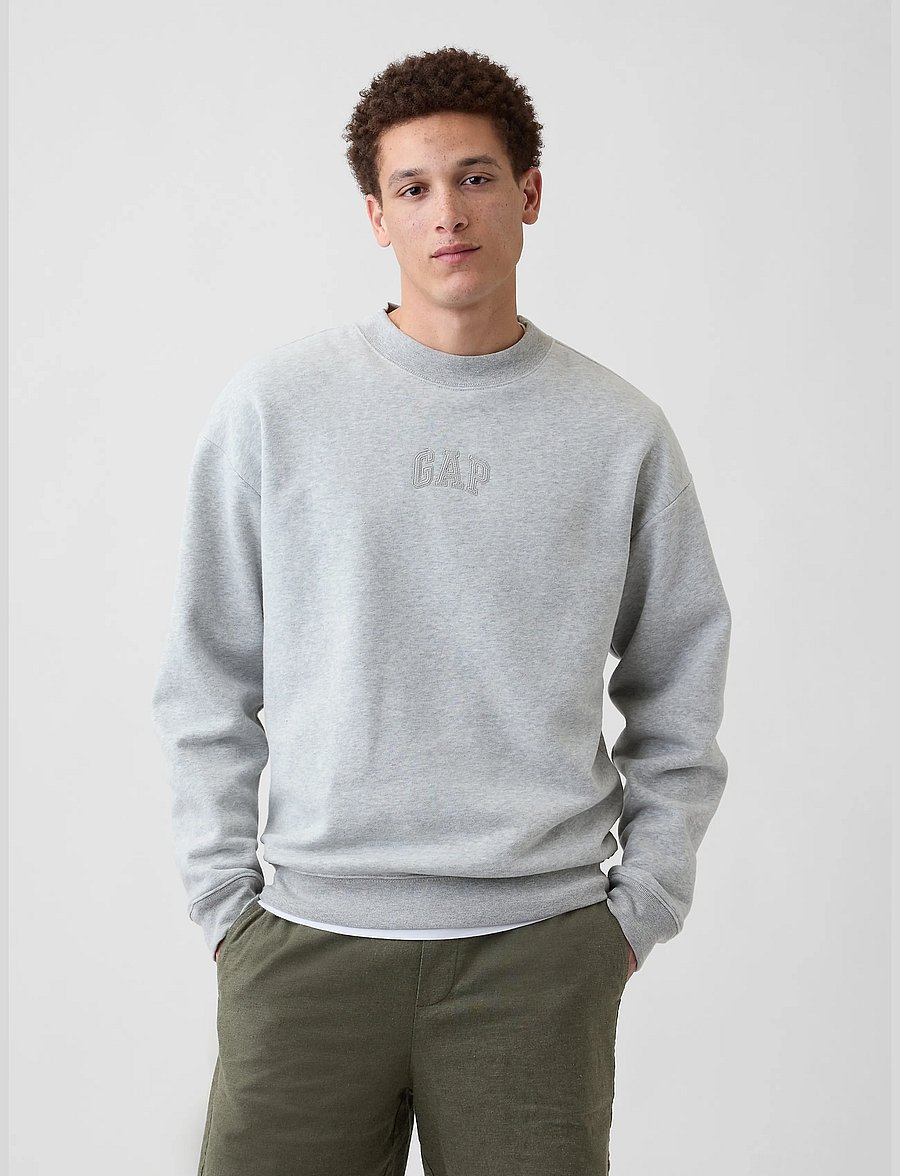 GAP - Adult Relaxed Gap Mini-Logo Sweatshirt - heather grey - 0