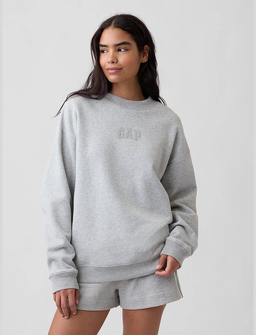 GAP - Adult Relaxed Gap Mini-Logo Sweatshirt - heather grey - 4