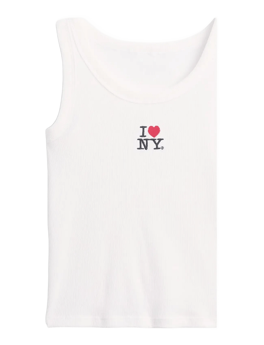 GAP - Kids I Heart NY Rib Tank Top - new off white - 1