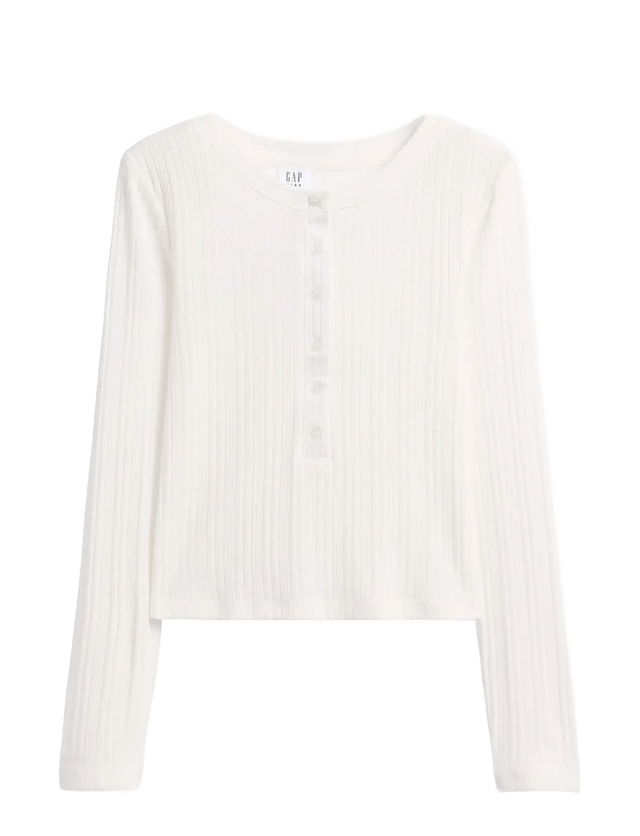 GAP - Rib Henley T-Shirt from the GAP collection - langärmelig - new off white - 1