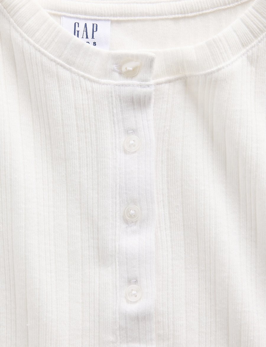 GAP - Rib Henley T-Shirt from the GAP collection - langärmelig - new off white - 3