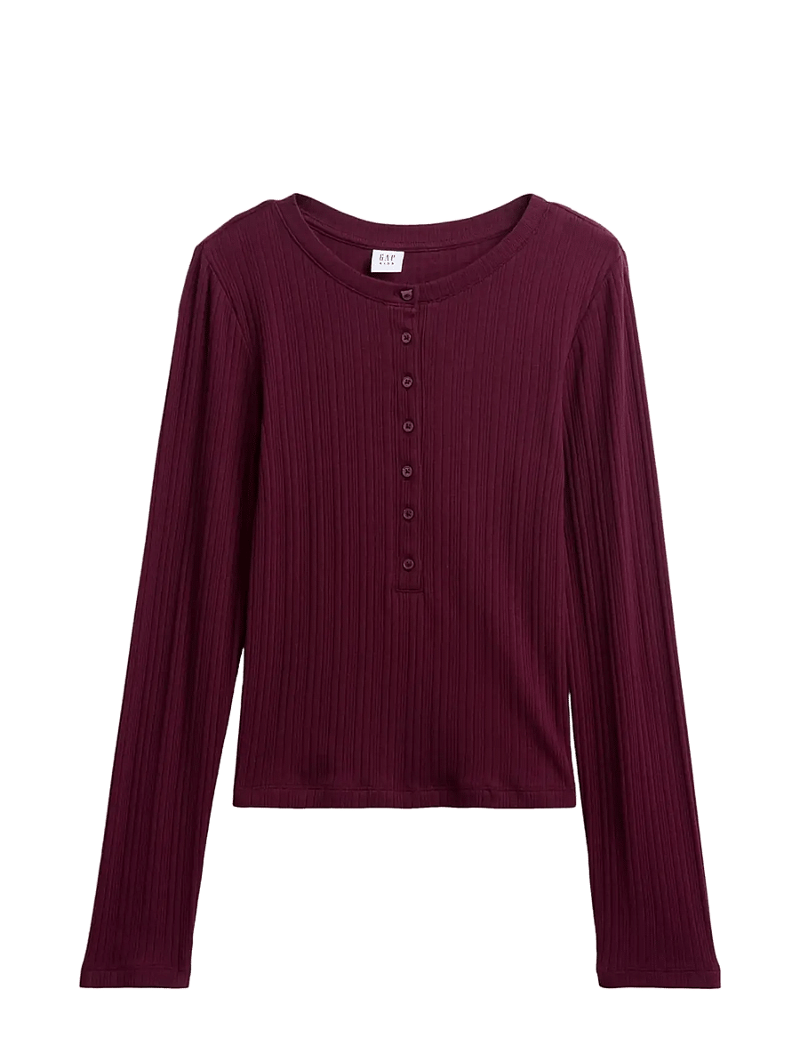 GAP - Rib Henley T-Shirt from the GAP collection - langärmelig - tuscan red - 1