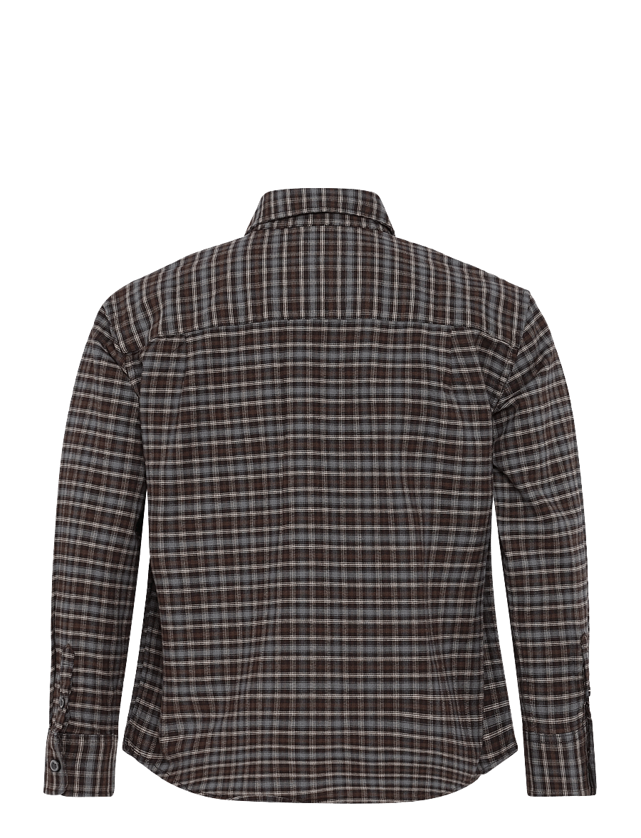 GAP - Relaxed Long-Sleeved Oxford Shirt from the GAP collection - langærmede skjorter - brown plaid - 2
