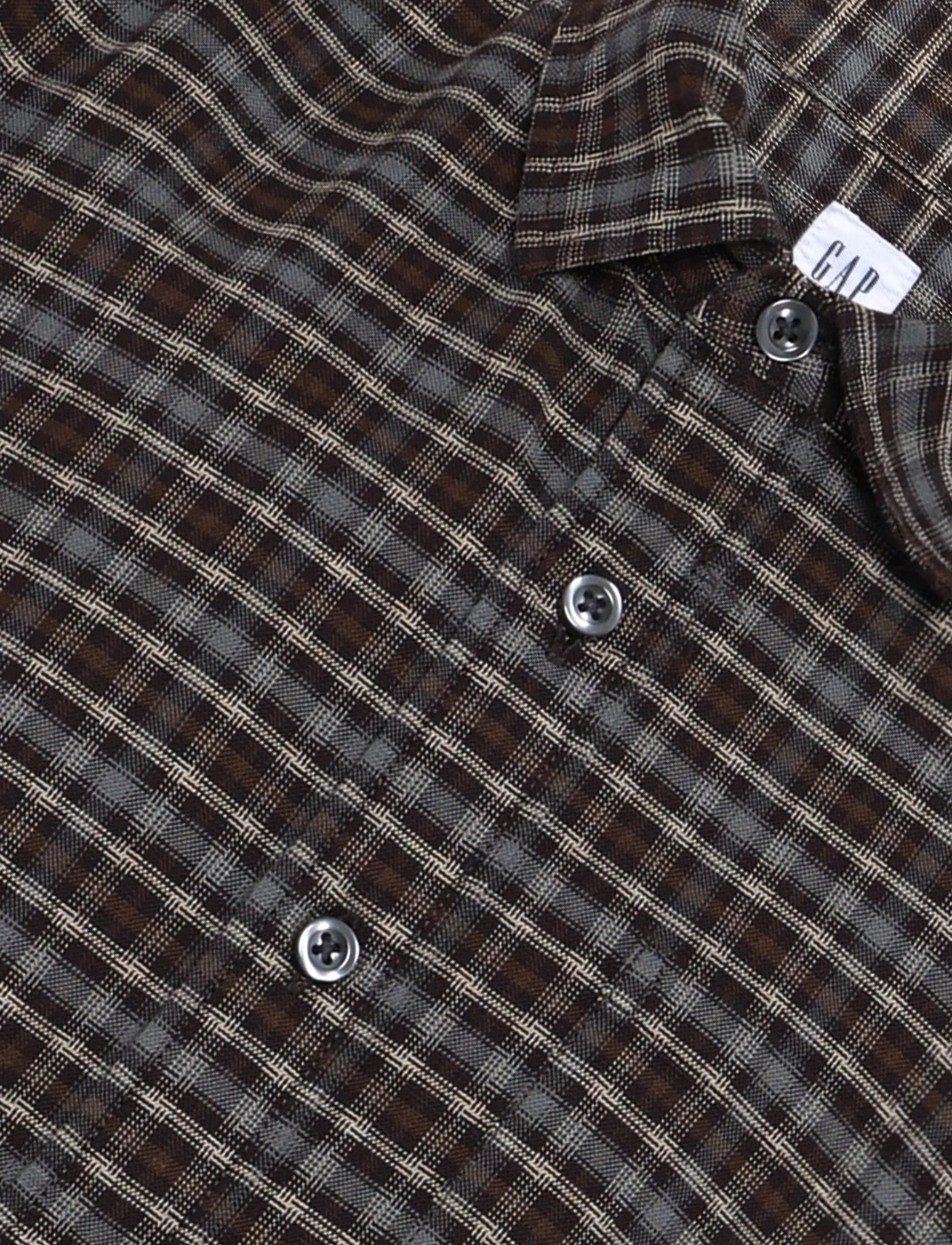 GAP - Relaxed Long-Sleeved Oxford Shirt from the GAP collection - langærmede skjorter - brown plaid - 5