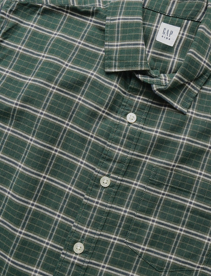 GAP - Relaxed Long-Sleeved Oxford Shirt from the GAP collection - langærmede skjorter - green plaid - 5