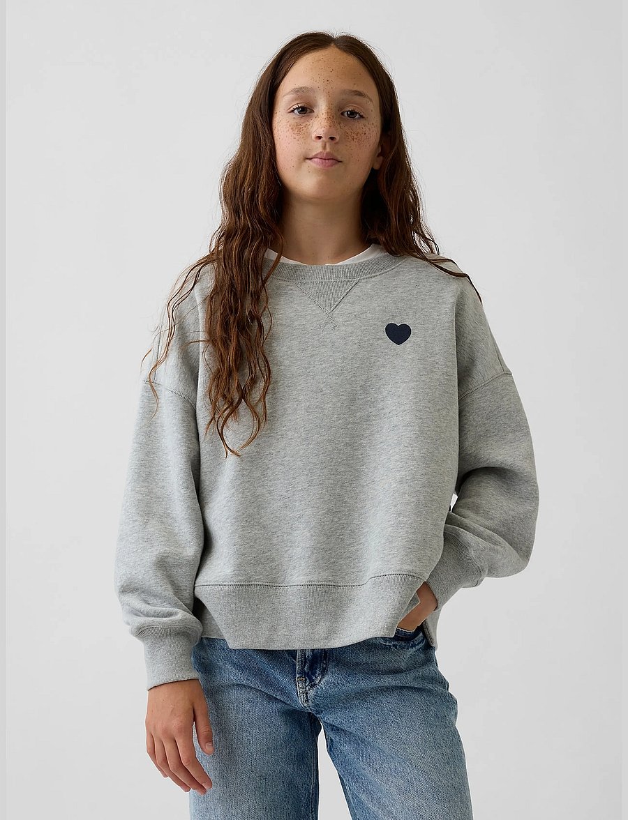 GAP - Kids VintageSoft Oversized Split-Hem Sweatshirt - b08 - 0