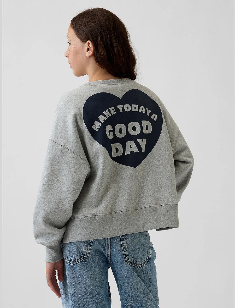 GAP - Kids VintageSoft Oversized Split-Hem Sweatshirt - b08 - 3