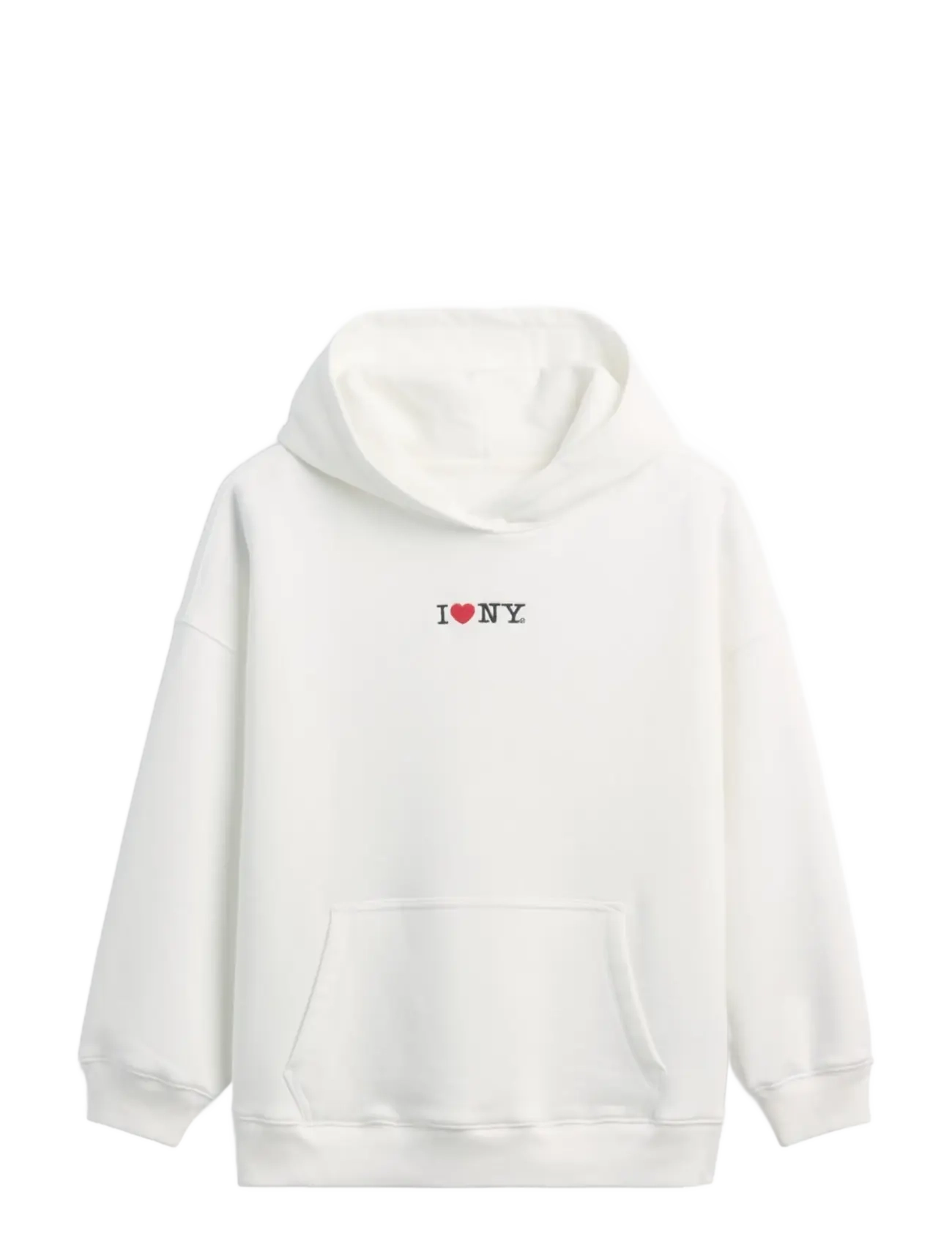 GAP Kids VintageSoft Oversized I Heart NY Hoodie - Clothing - NEW OFF WHITE / white