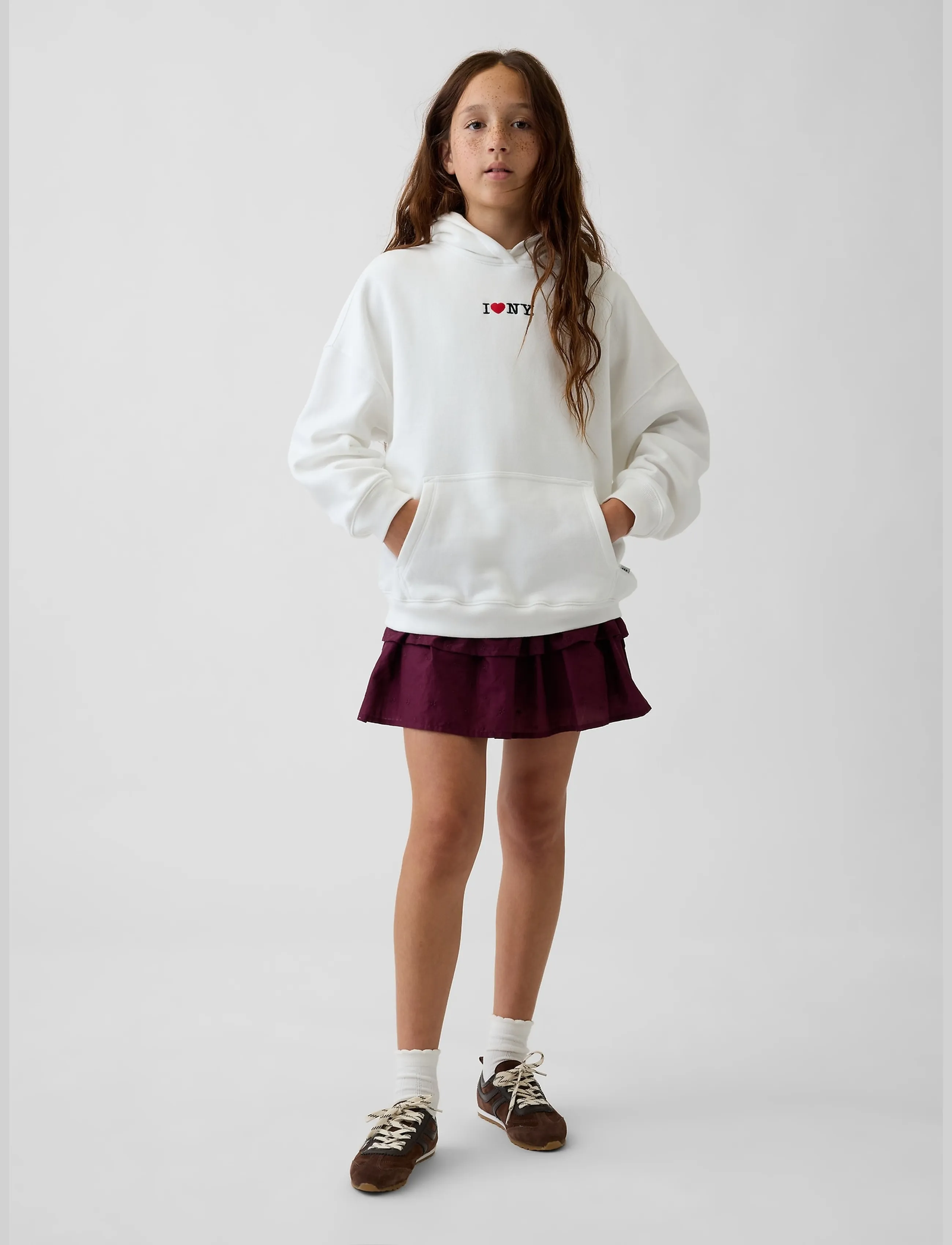 GAP - Kids VintageSoft Oversized I Heart NY Hoodie - new off white - 2