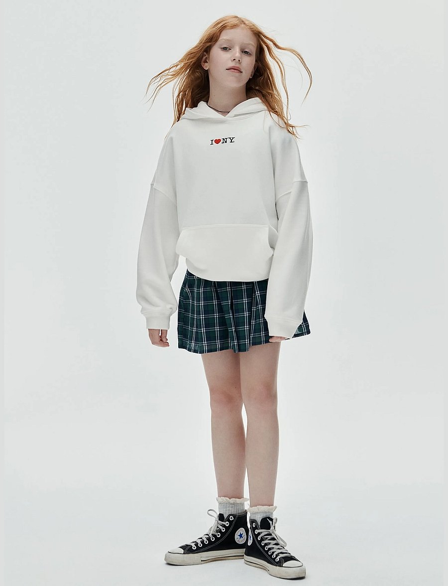 GAP - Kids VintageSoft Oversized I Heart NY Hoodie - new off white - 4