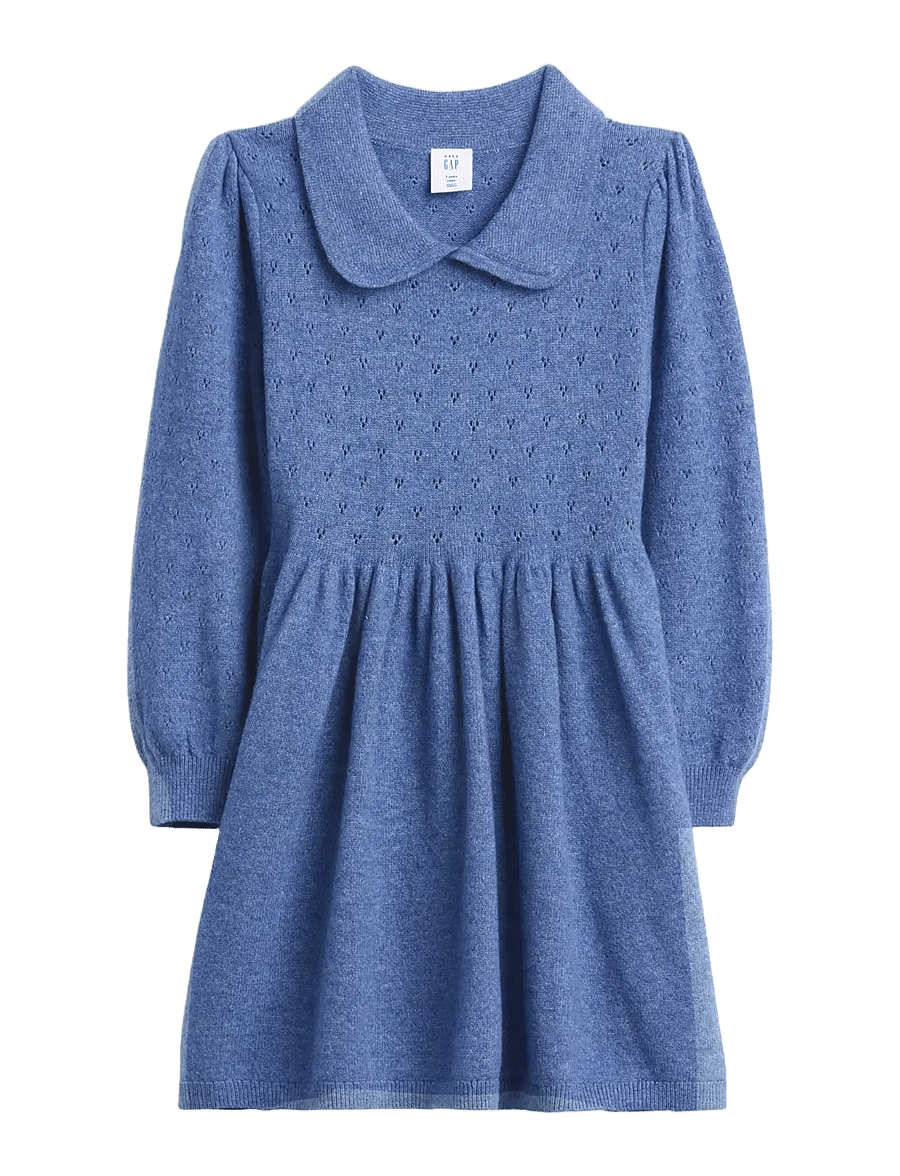 GAP - CashSoft Sweater Dress from the GAP collection - langærmede babykjoler - bainbridge blue - 1
