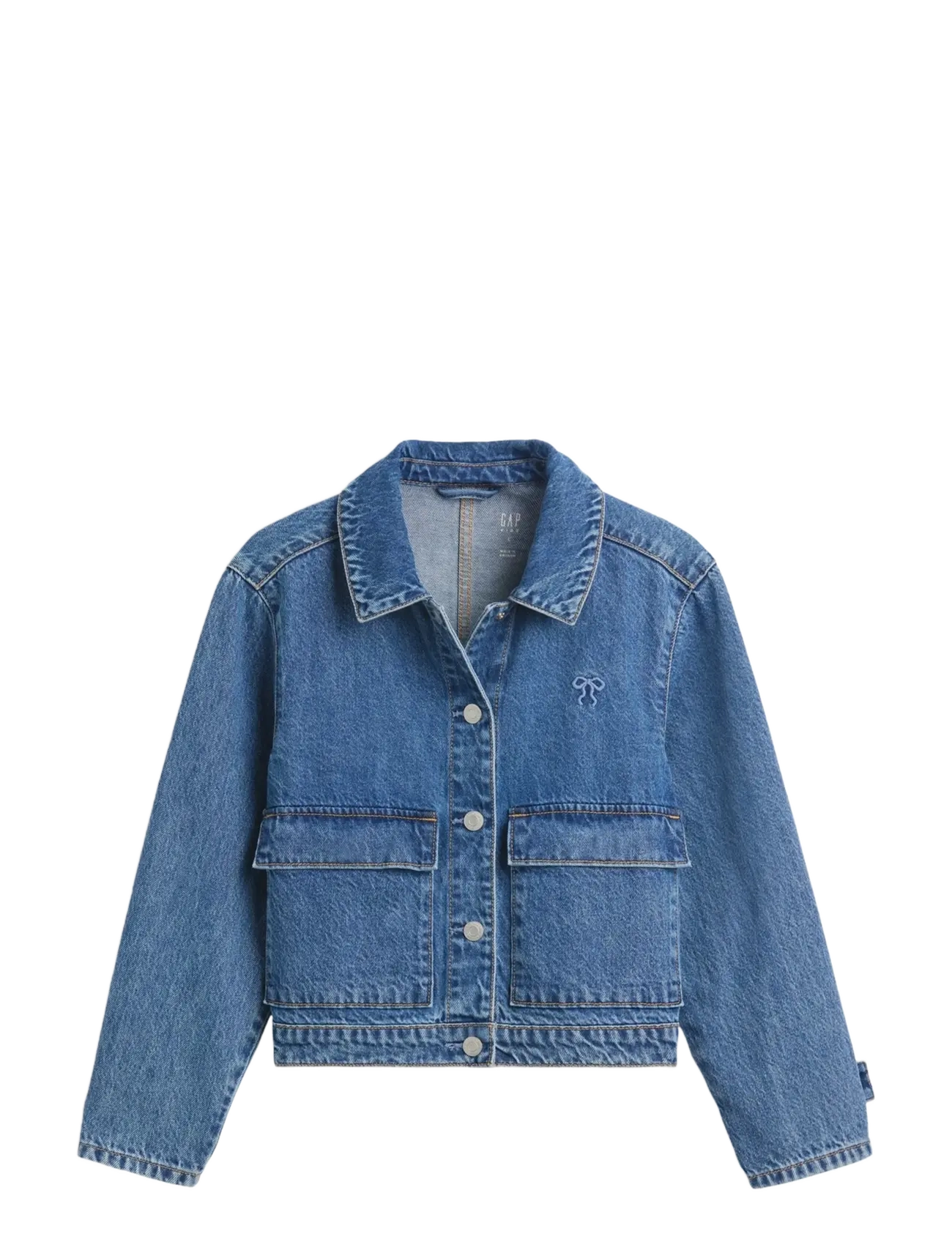 GAP Kids Denim Patch Pocket Jacket - Outdoor - MEDIUM WASH / blue