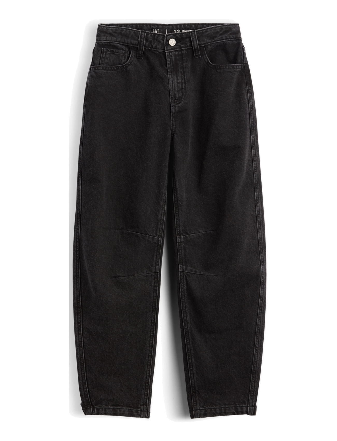 GAP Kids High Rise Barrel Jeans - Clothing - BLACK WASH / black
