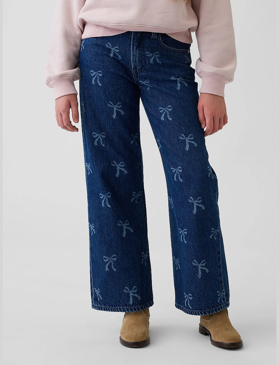GAP - Kids Low Rise Stride Wide-Leg Jeans - hosen mit weitem bein - bow - 2