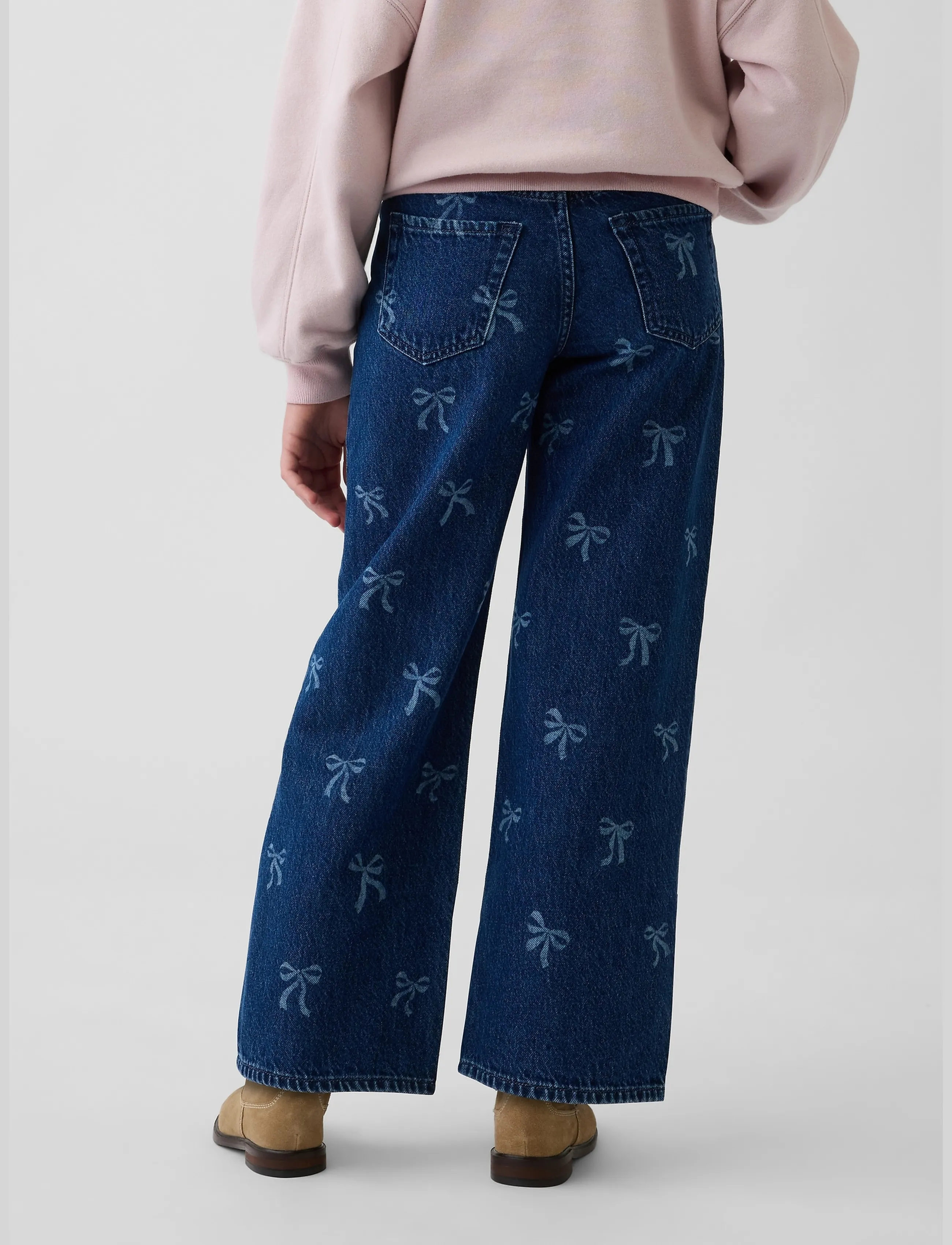 GAP - Kids Low Rise Stride Wide-Leg Jeans - hosen mit weitem bein - bow - 3
