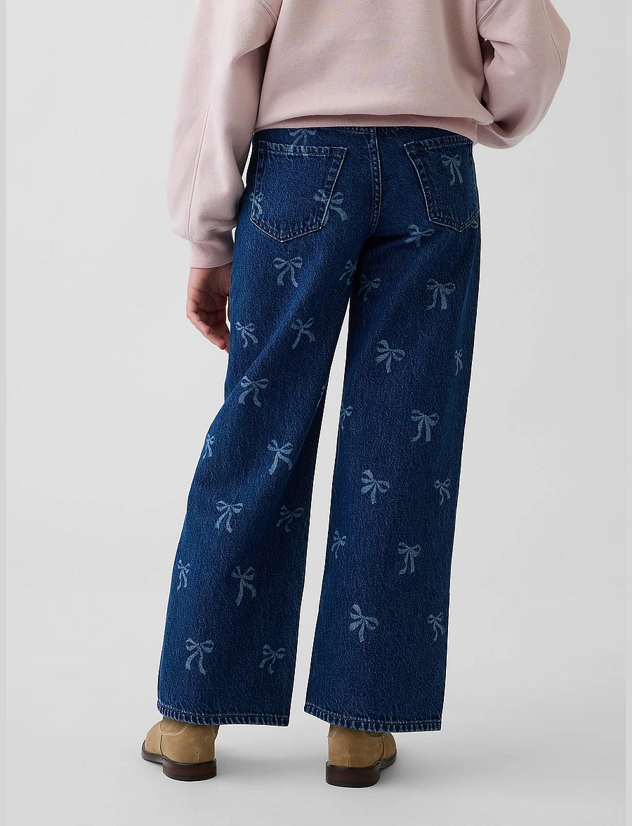 GAP - Kids Low Rise Stride Wide-Leg Jeans - hosen mit weitem bein - bow - 3