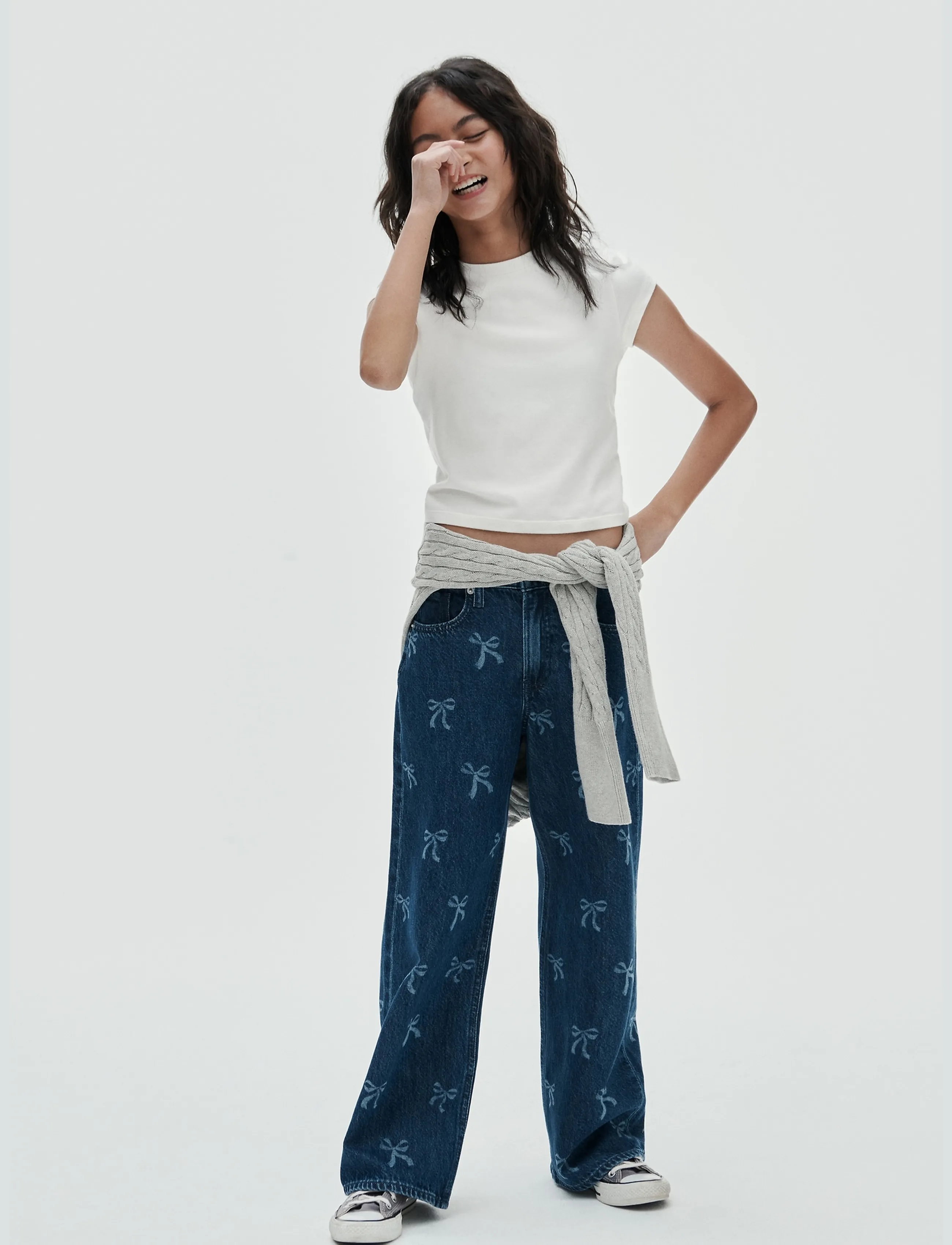 GAP - Kids Low Rise Stride Wide-Leg Jeans - hosen mit weitem bein - bow - 5