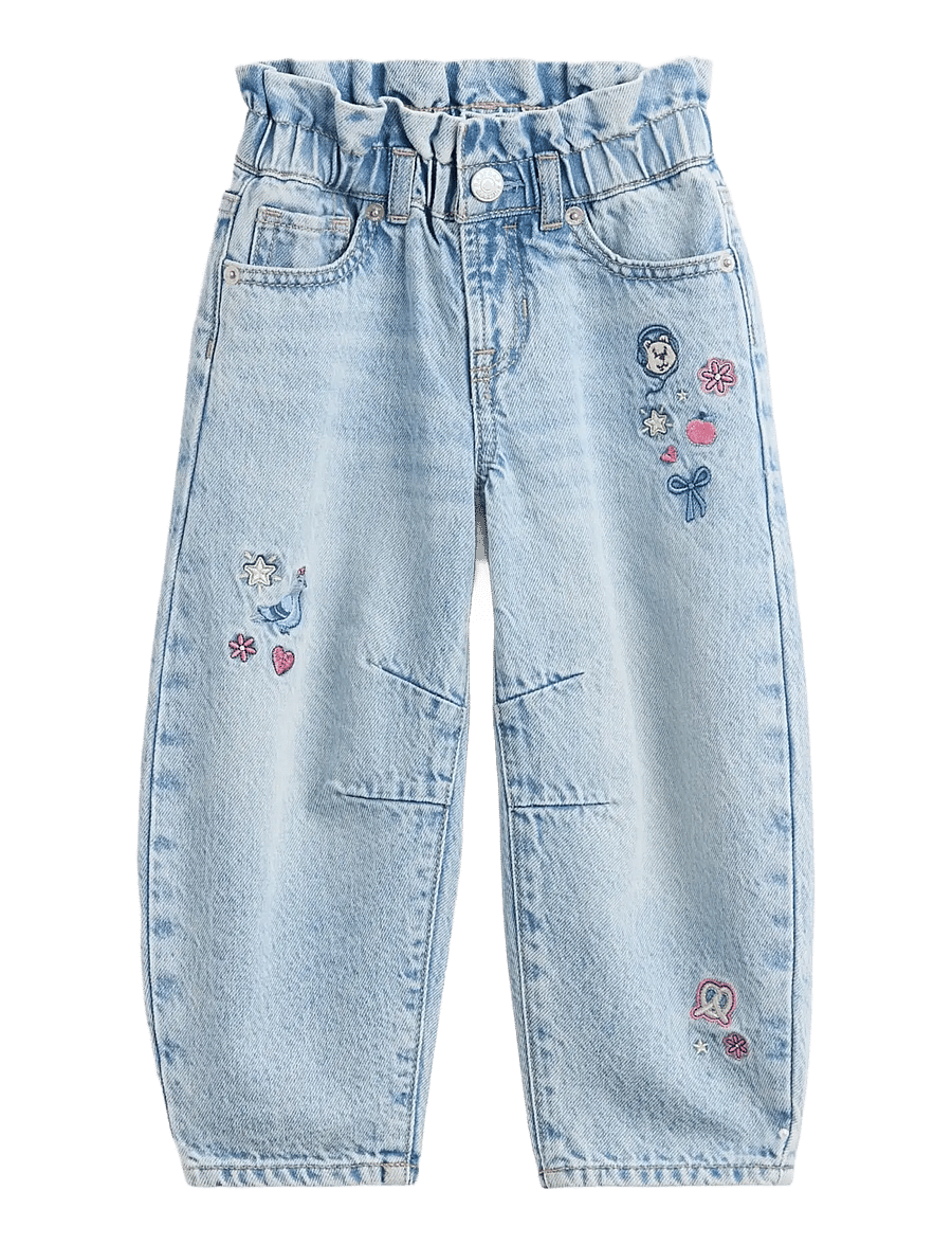 GAP - Baby & Toddler Embroidered Horseshoe Jeans - tapered jeans - medium wash - 1