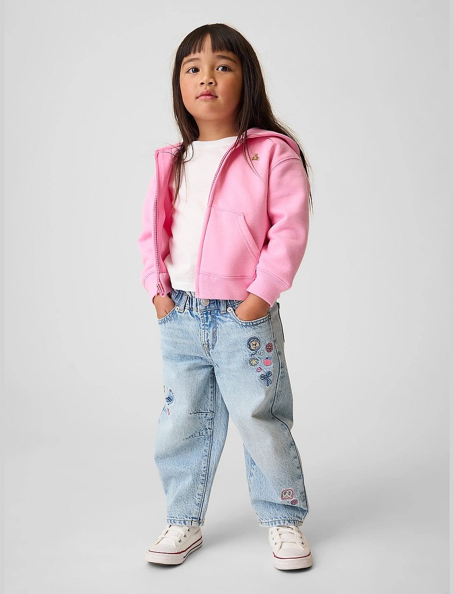 GAP - Baby & Toddler Embroidered Horseshoe Jeans - tapered jeans - medium wash - 0