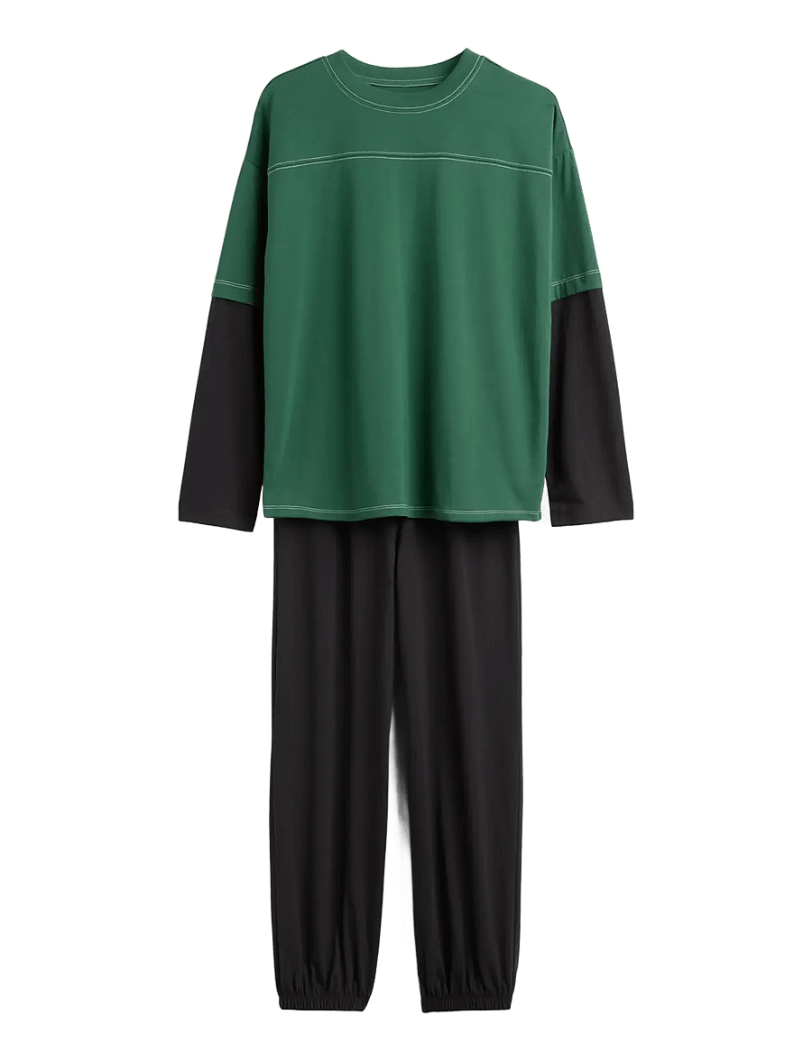 GAP - Kids Recycled Colorblock PJ Set - pyjamasset - map green 437 - 0