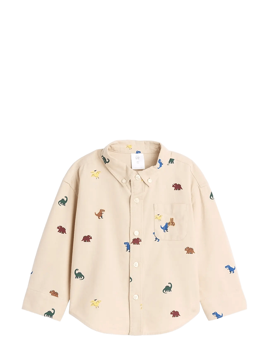 GAP - Baby & Toddler Print Oxford Big Shirt - langärmlige hemden - ao dino - 1