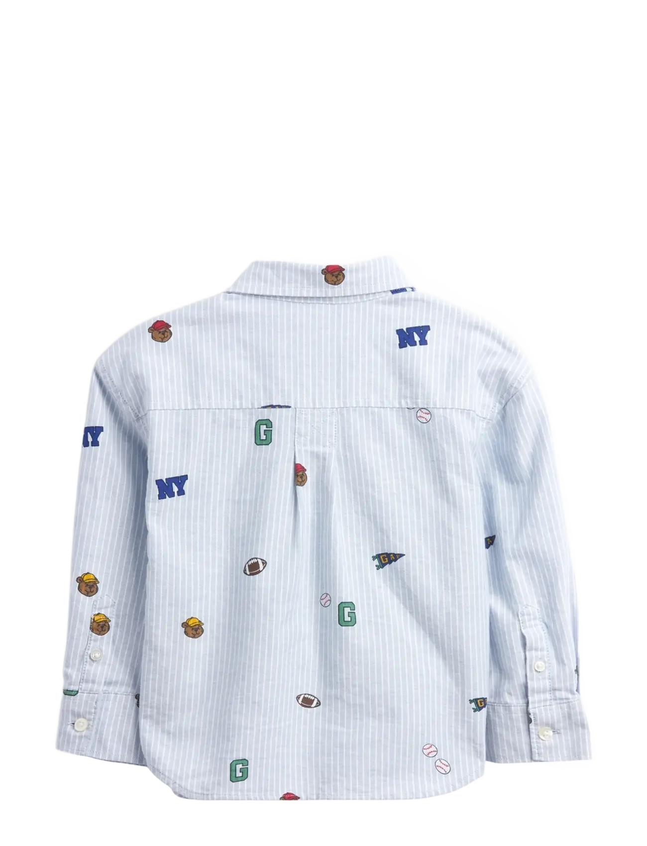 GAP - Baby & Toddler Print Oxford Big Shirt - langärmlige hemden - blue suede stripe - 2