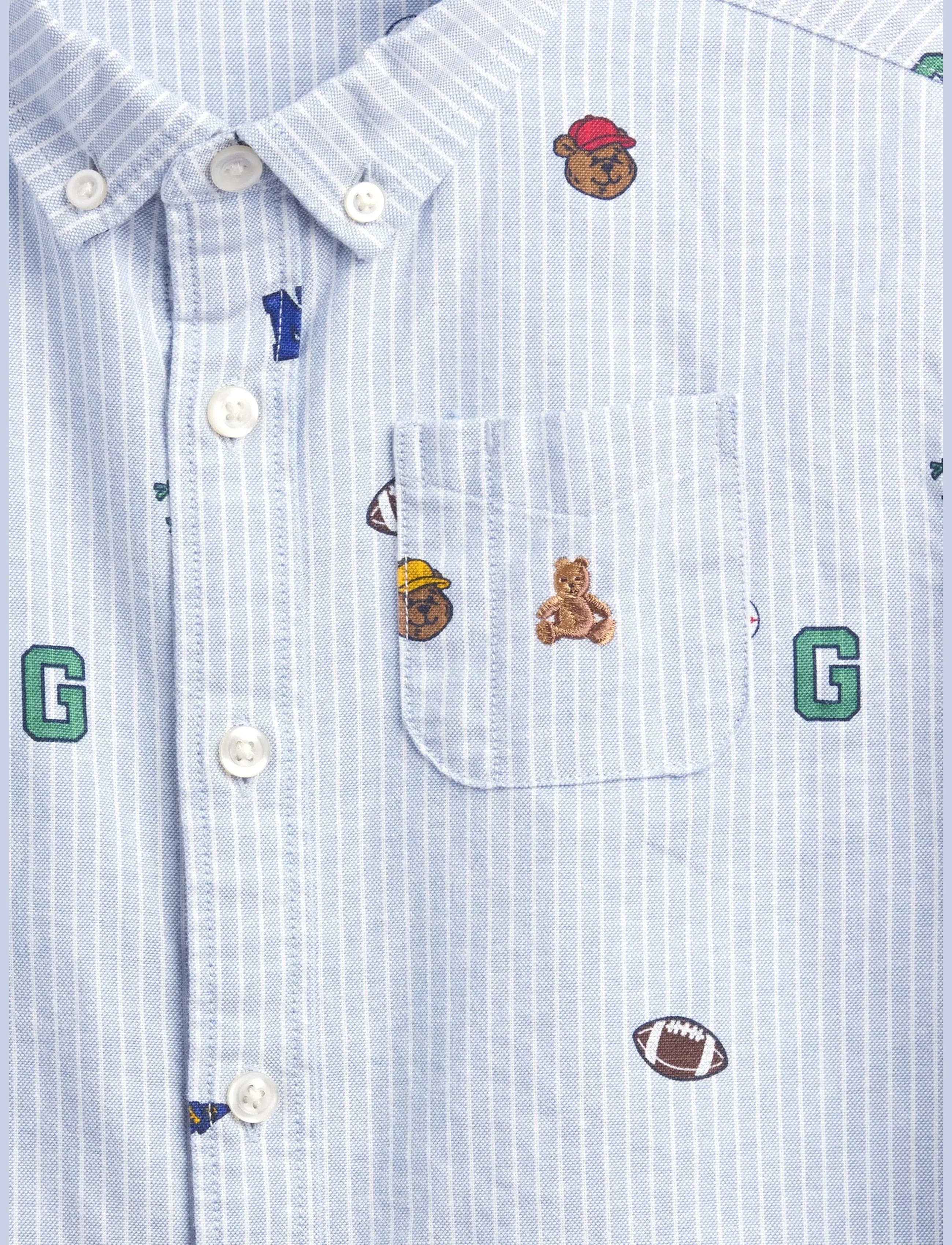 GAP - Baby & Toddler Print Oxford Big Shirt - langärmlige hemden - blue suede stripe - 3