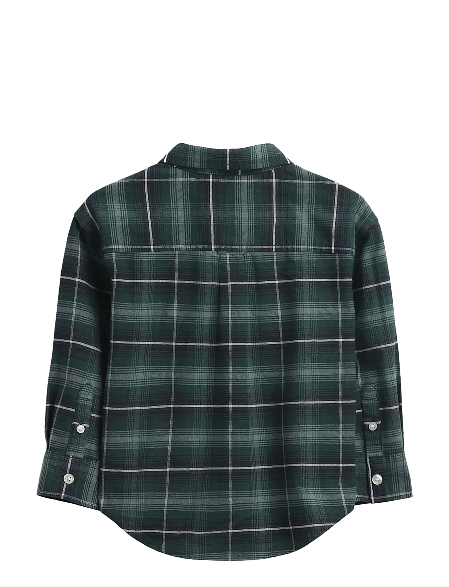 GAP - Baby & Toddler Print Oxford Big Shirt - pikkade varrukatega särgid - district green - 2