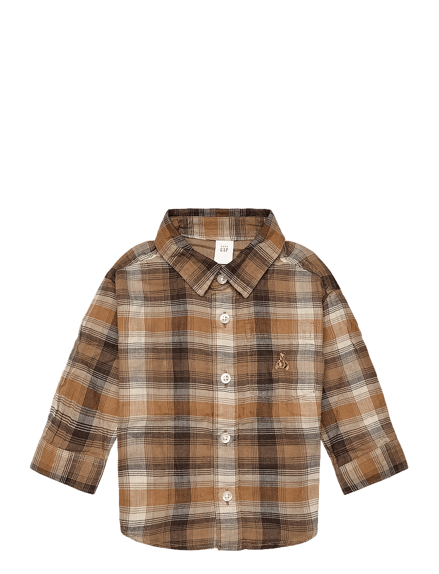 GAP - Double Weave Woven Top from the GAP collection - långärmade skjortor - kola nut - 1