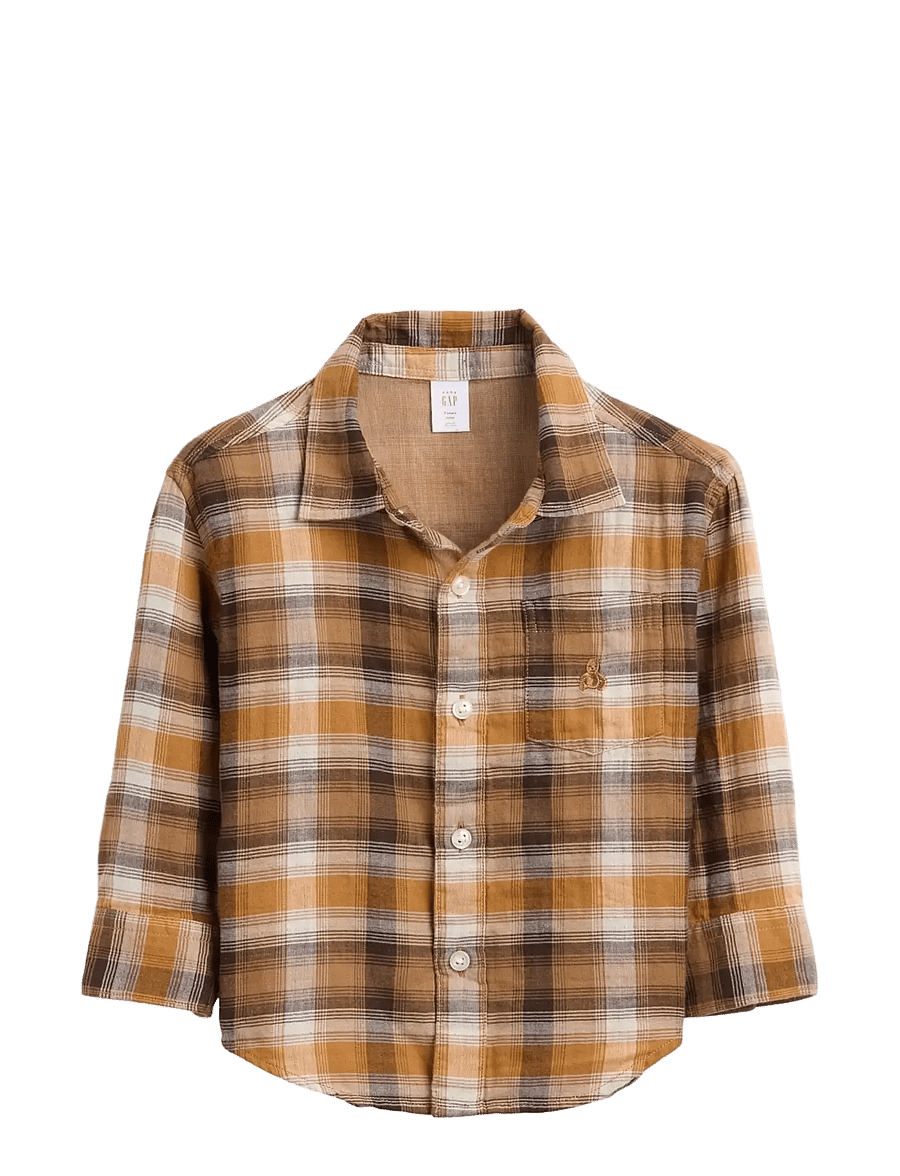 GAP - Double Weave Woven Top from the GAP collection - pikkade varrukatega särgid - kola nut - 1