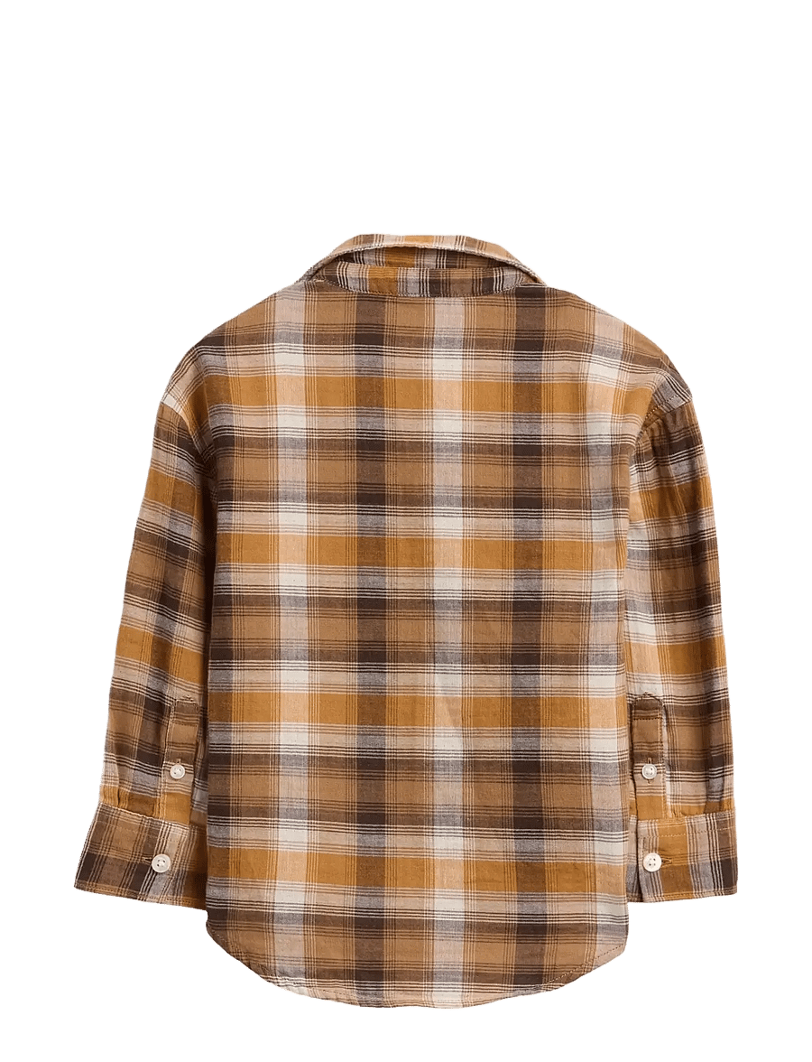 GAP - Double Weave Woven Top from the GAP collection - pikkade varrukatega särgid - kola nut - 2