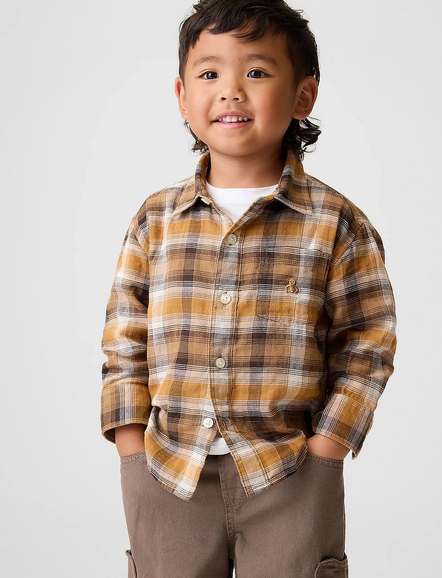 GAP - Double Weave Woven Top from the GAP collection - pikkade varrukatega särgid - kola nut - 0