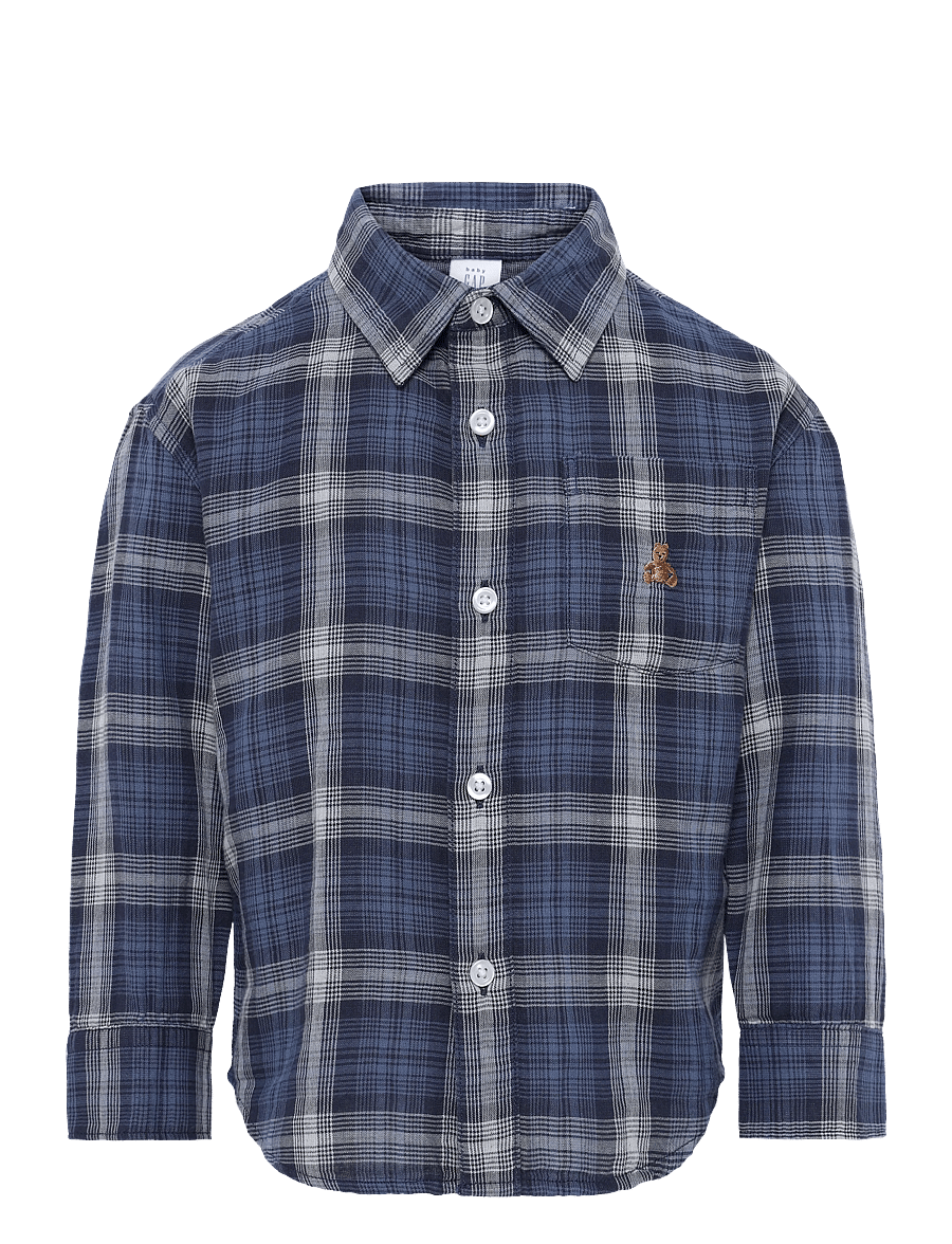 GAP - Double Weave Woven Top from the GAP collection - pikkade varrukatega särgid - vintage navy - 1