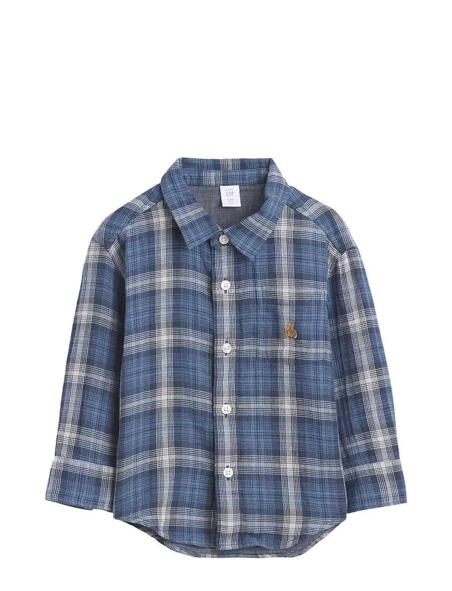 GAP - Double Weave Woven Top from the GAP collection - langärmlige hemden - vintage navy - 0
