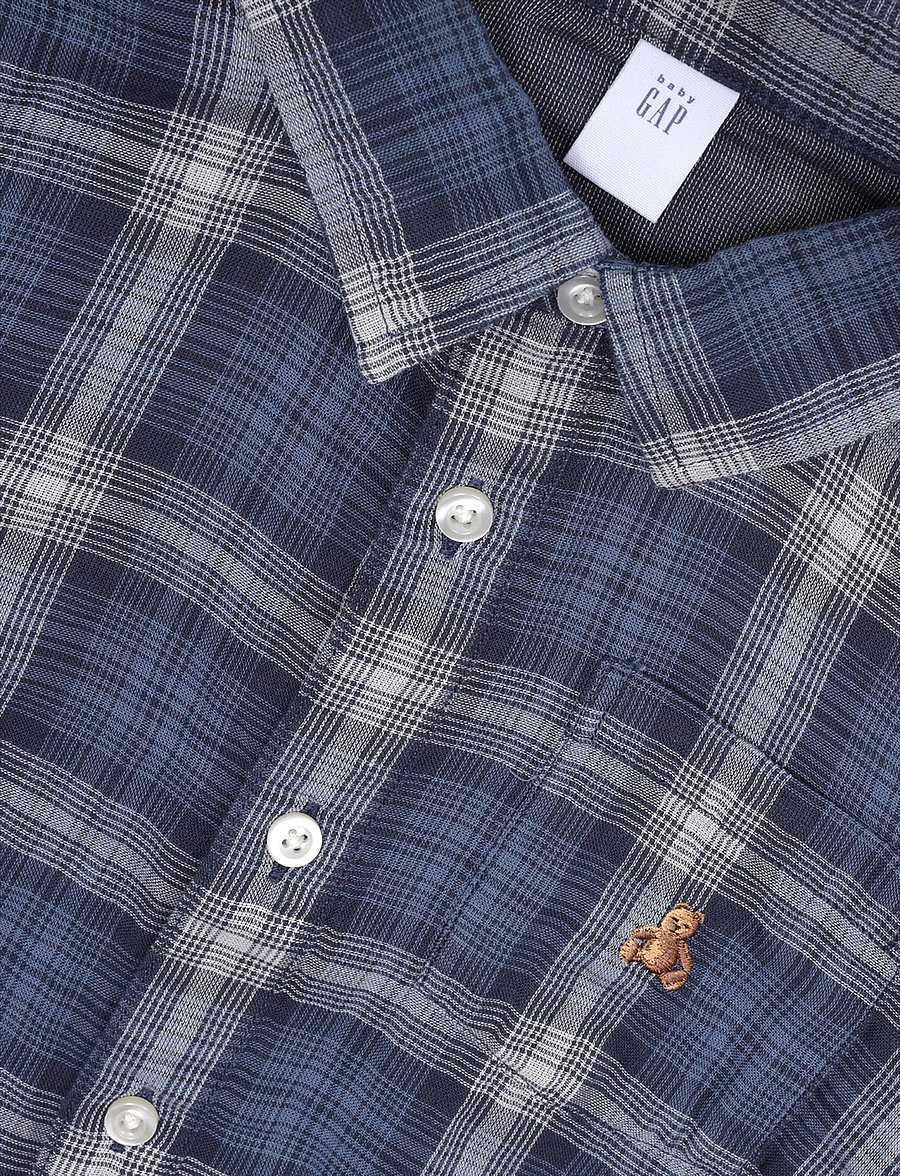 GAP - Double Weave Woven Top from the GAP collection - pikkade varrukatega särgid - vintage navy - 3