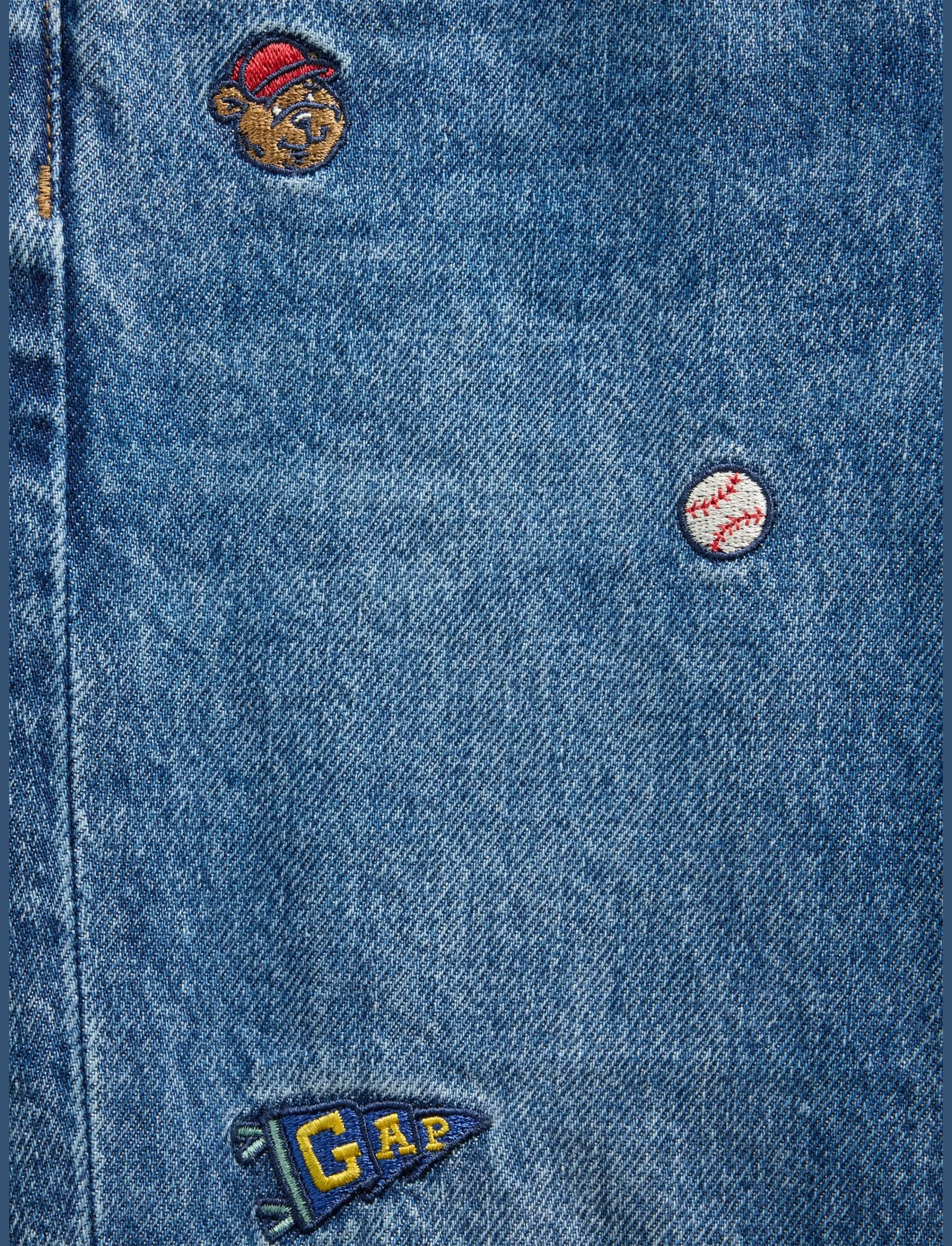 GAP - Baby & Toddler Embroidered Pull-On Baggy Jeans - loose jeans - embroidery medium wash - 3