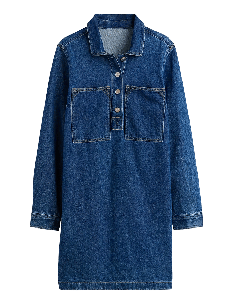 GAP - Denim Shift Mini Dress from the GAP collection - jeansklänningar - medium wash - 1