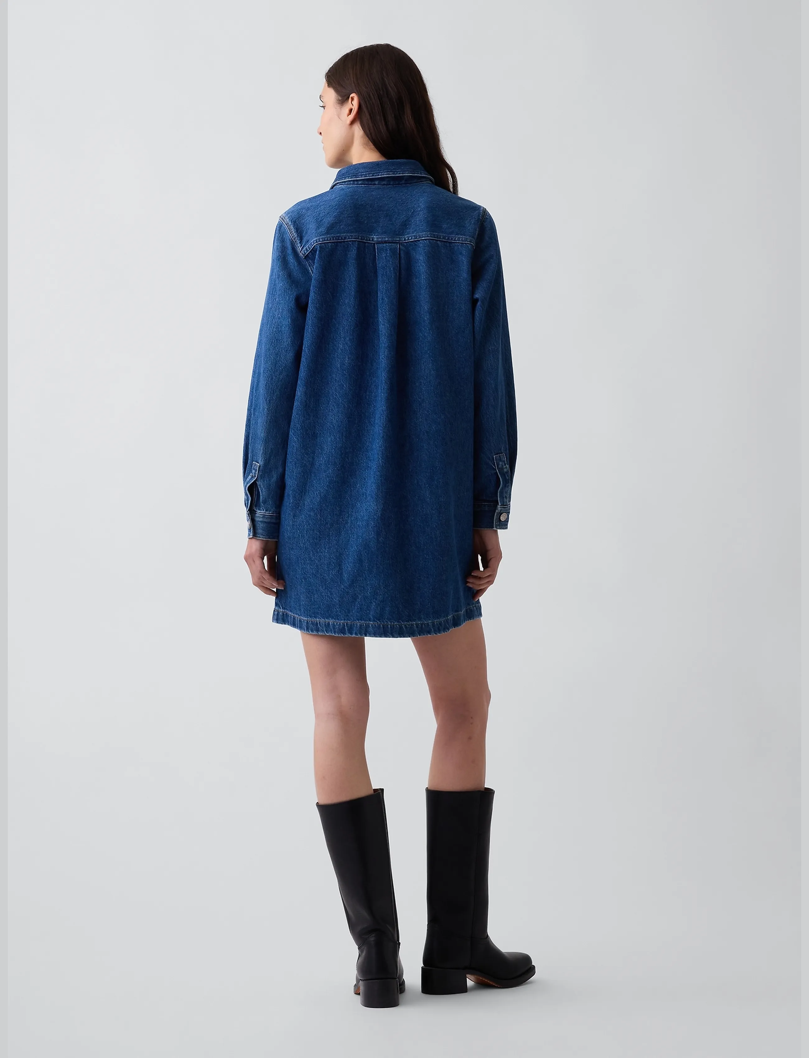 GAP - Denim Shift Mini Dress from the GAP collection - jeansklänningar - medium wash - 2