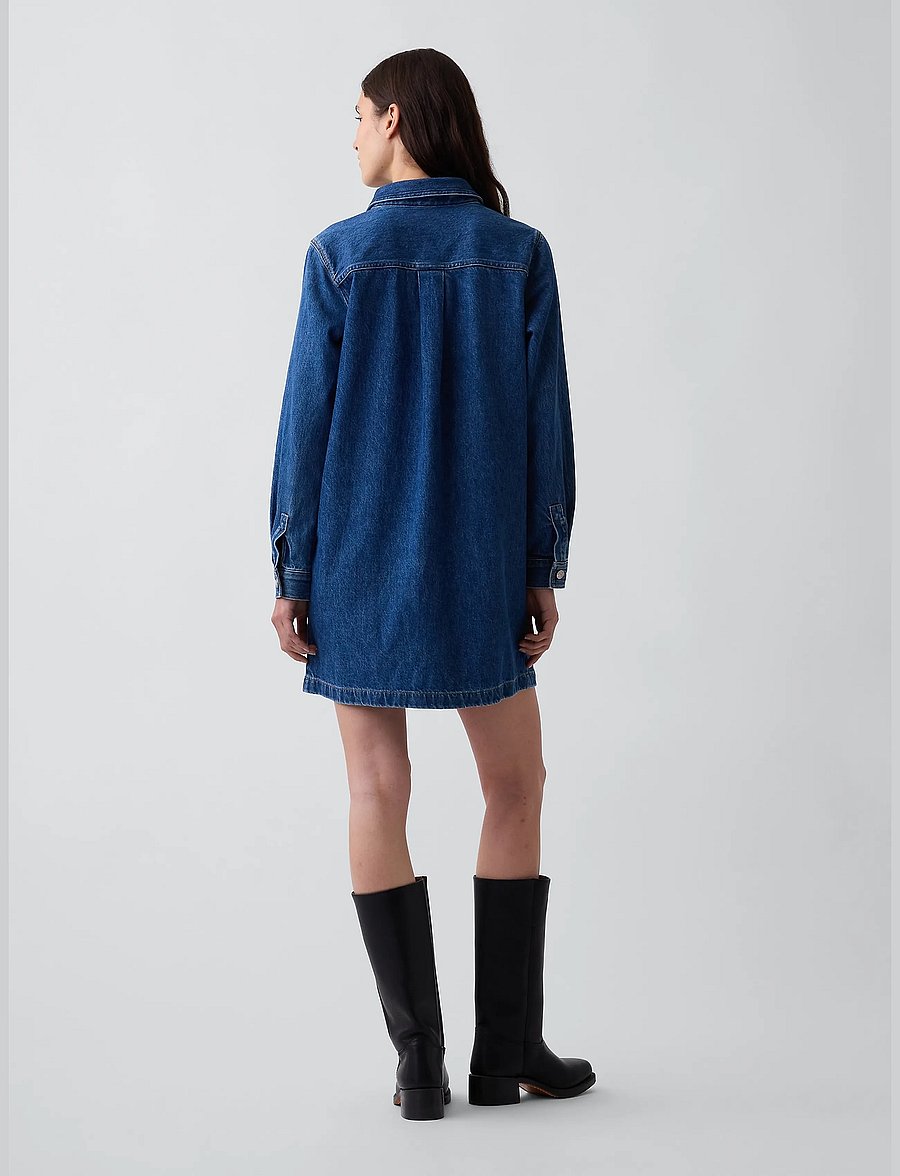 GAP - Denim Shift Mini Dress from the GAP collection - jeansklänningar - medium wash - 2